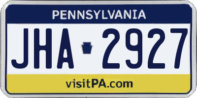 PA license plate JHA2927