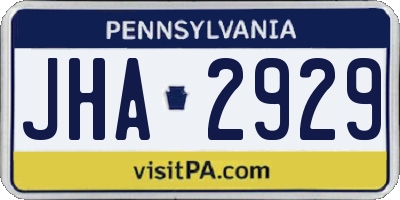 PA license plate JHA2929