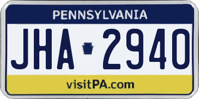 PA license plate JHA2940