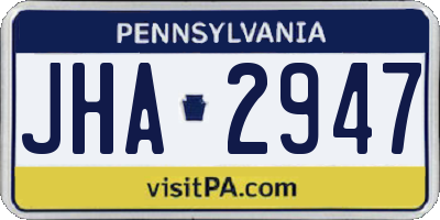 PA license plate JHA2947