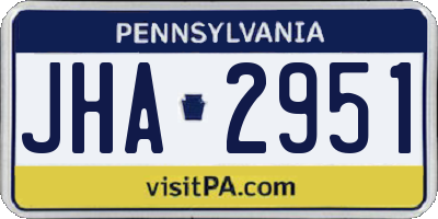 PA license plate JHA2951