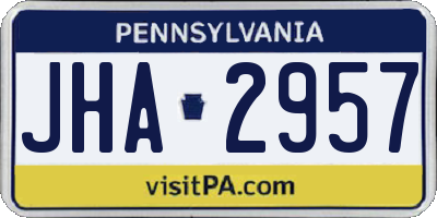 PA license plate JHA2957