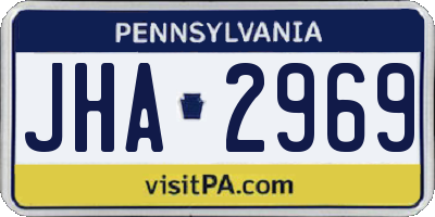 PA license plate JHA2969