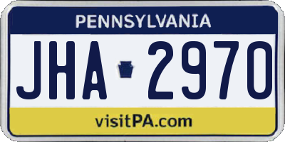 PA license plate JHA2970