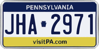 PA license plate JHA2971