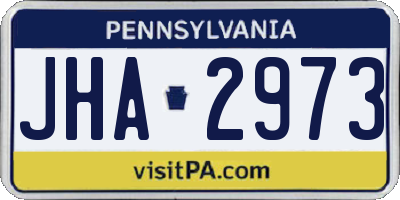 PA license plate JHA2973