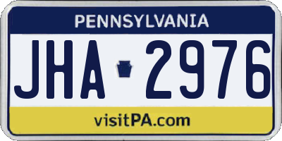 PA license plate JHA2976
