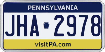 PA license plate JHA2978
