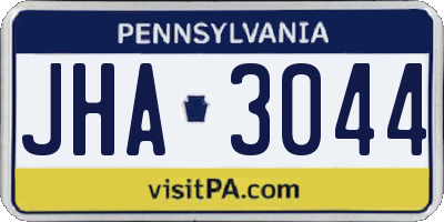PA license plate JHA3044