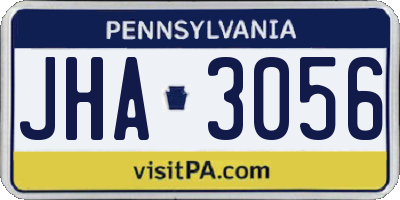 PA license plate JHA3056