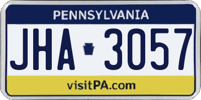 PA license plate JHA3057