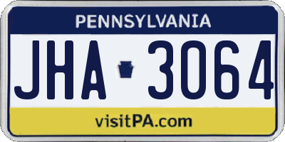 PA license plate JHA3064