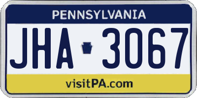 PA license plate JHA3067
