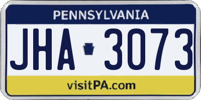 PA license plate JHA3073
