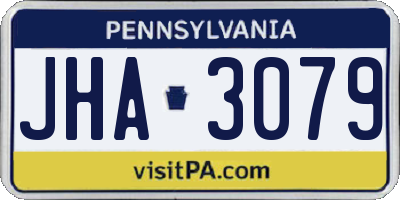 PA license plate JHA3079