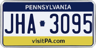 PA license plate JHA3095