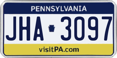 PA license plate JHA3097