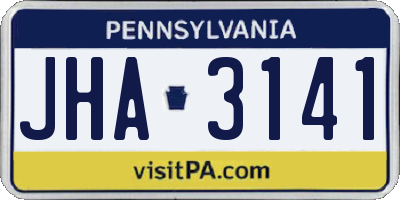 PA license plate JHA3141