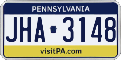 PA license plate JHA3148