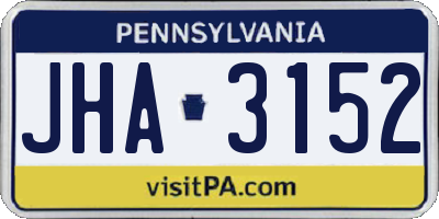 PA license plate JHA3152