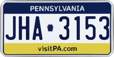 PA license plate JHA3153
