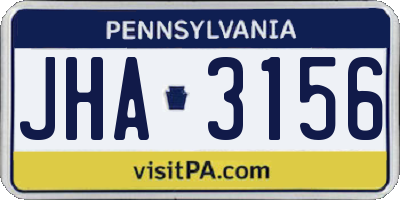 PA license plate JHA3156
