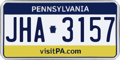PA license plate JHA3157