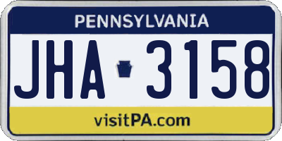 PA license plate JHA3158