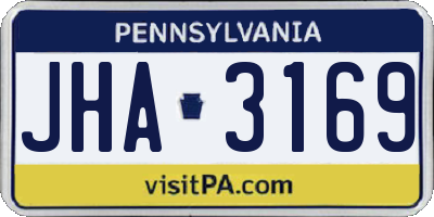 PA license plate JHA3169