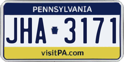 PA license plate JHA3171