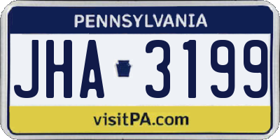 PA license plate JHA3199