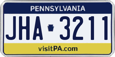 PA license plate JHA3211