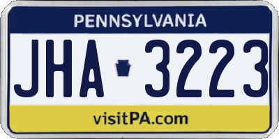 PA license plate JHA3223