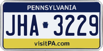 PA license plate JHA3229