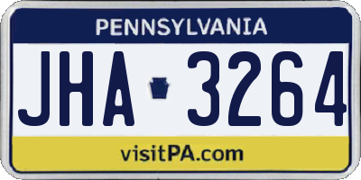 PA license plate JHA3264