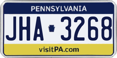 PA license plate JHA3268