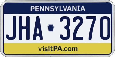 PA license plate JHA3270