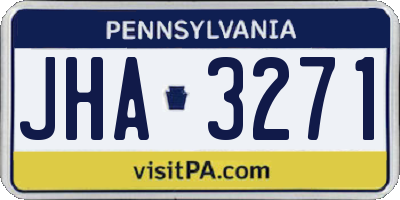 PA license plate JHA3271