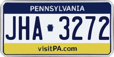 PA license plate JHA3272