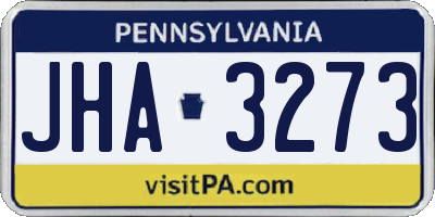 PA license plate JHA3273