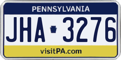 PA license plate JHA3276