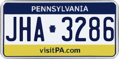 PA license plate JHA3286