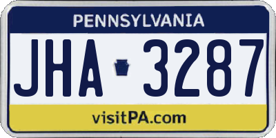 PA license plate JHA3287