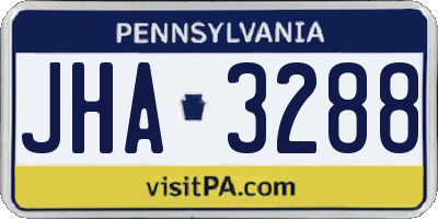 PA license plate JHA3288