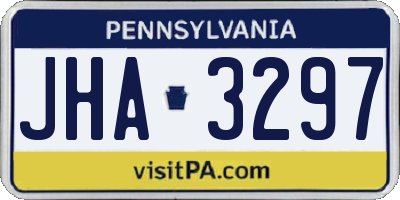 PA license plate JHA3297