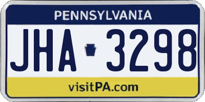 PA license plate JHA3298