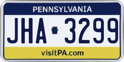 PA license plate JHA3299