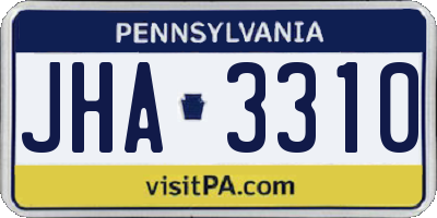 PA license plate JHA3310