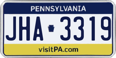 PA license plate JHA3319