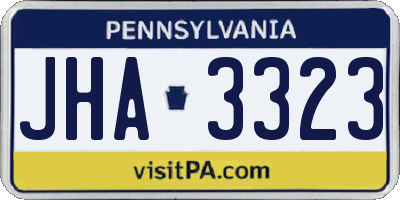 PA license plate JHA3323